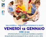12 gennaio 2024 Letture e musica per bimbi da 3 a 6 anni in Biblioteca