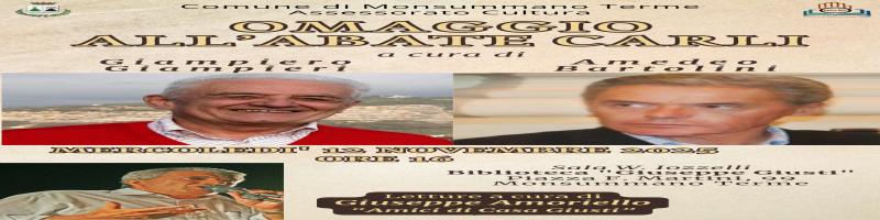 12 novembre 2025 Conferenza "OMAGGIO ALL'ABATE CARLI" in Biblioteca